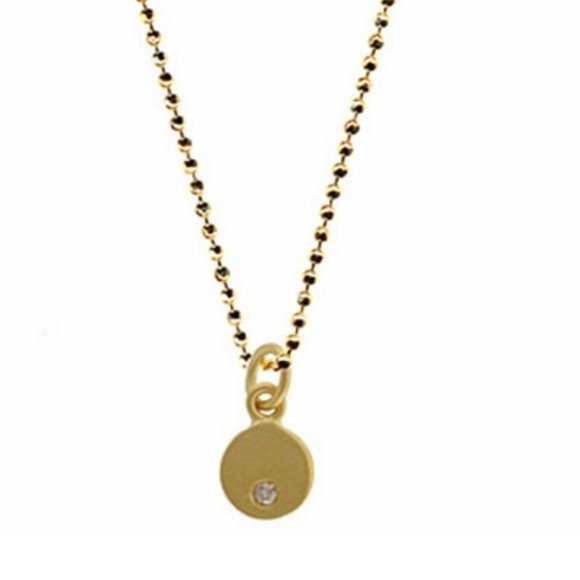 Maya Brenner Mini Circle Pendant Necklace with Diamond - Picture 1 of 1